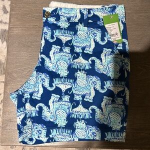 Lilly Pulitzer Blue and White Jayne Stretch Short